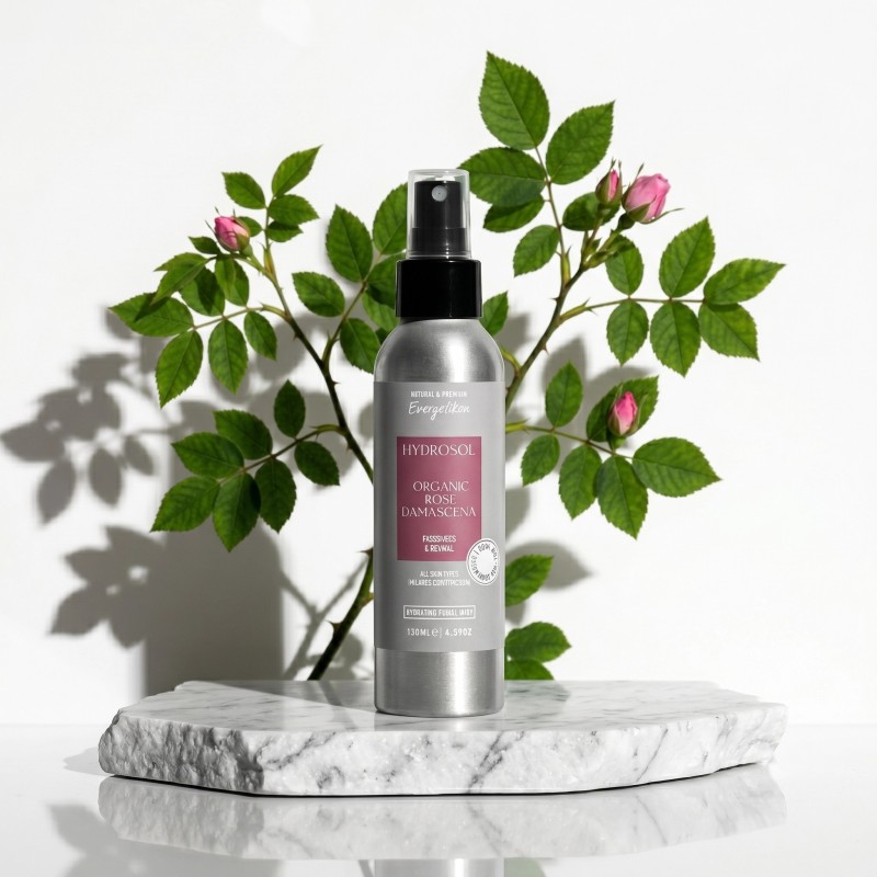 naturalny hydrolat różany na kamieniu
