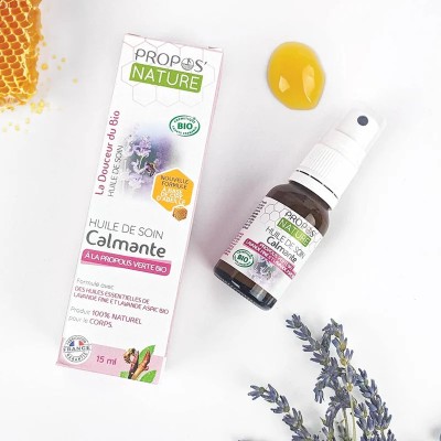organiczny olejek łagodzący z lawendą i propolisem